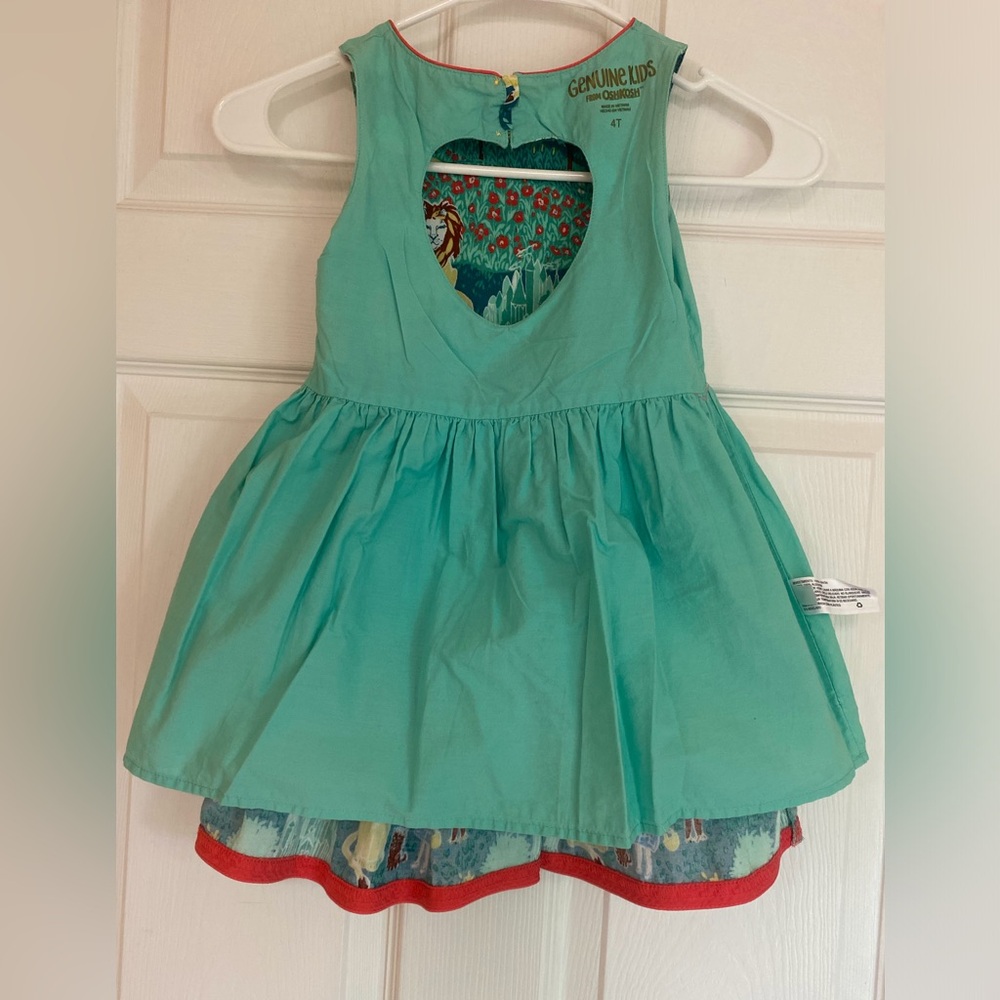 Emerald Wizard of Oz Print Girls Dress Genuine kids Oshkosh Dorothy Tin Man Lion - Picture 4 of 13